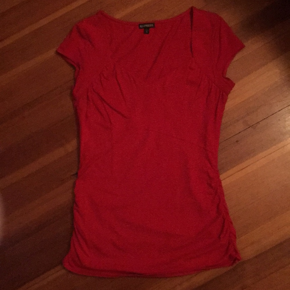 Express short sleeved top ruched sides